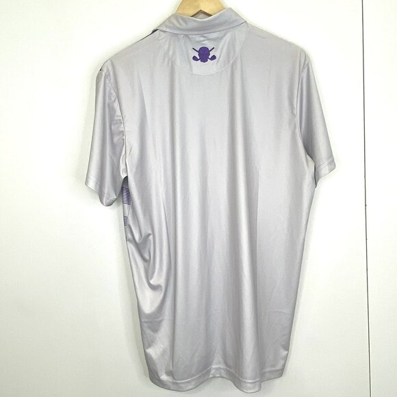 Tattoo Golf Performance Polo Shirt Mens Size Medium Zuma Purple Golf Skull - Picture 6 of 6